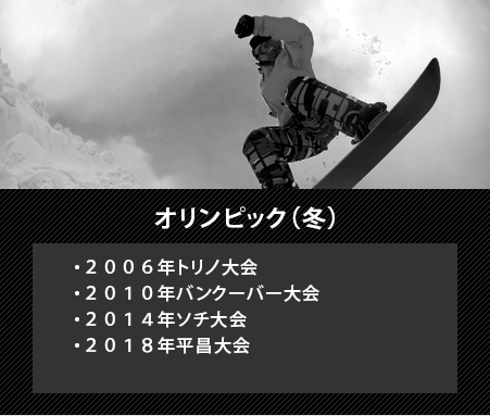 オリンピック（冬）,２００６年トリノ大会,２０１０年バンクーバー大会,２０１４年ソチ大会,２０１８年平昌大会